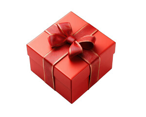 Obraz premium Red gift box with a ribbon bow