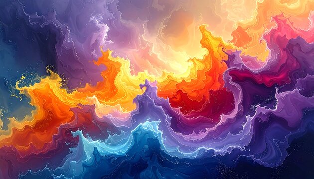 Abstract vibrant swirling clouds