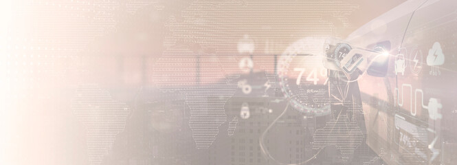 Obraz premium Electric vehicle charging with futuristic digital energy background