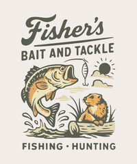 design vintage retro tshirts with handdrawn illustrations and outdoor clothing