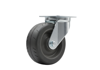 Heavy-Duty Swivel Caster Wheel: Industrial-Grade Rubber Tire & Metal Plate