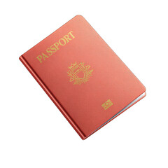 Red passport, angled view