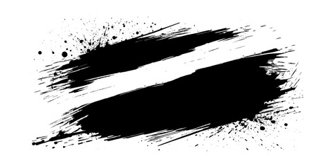 Abstract black brush strokes on white background design texture. Vector grunge brush strokes texture rough black scratches for wallpaper, paint splatter template, dirt banner design.