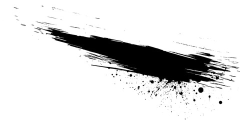 Abstract black brush strokes on white background design texture. Vector grunge brush strokes texture rough black scratches for wallpaper, paint splatter template, dirt banner design.