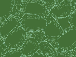 seamless pattern with nature. hand drawn outline on holiday season vibes background. high resolution for design with a whimsical and enchanting green theme