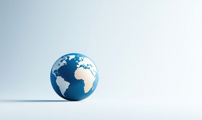 Fototapeta premium Blue Earth globe on a light background