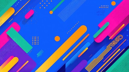 Modern and simple theme posters, dynamic abstract geometric patterns and lines, create a vibrant and lively atmosphere. 