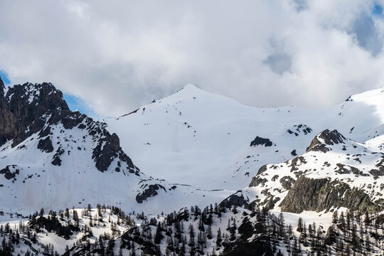 A snowy peak in the French Alps