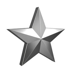 Obraz premium Silver Five Pointed Star on Black Background metallic 1