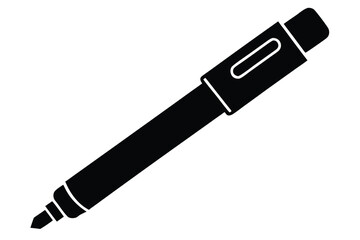 smart insulin pen silhouette vector icon