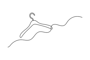 Continuous one line hanger drawing in minimalist outline style