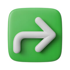 Green Square With White Right Arrow Icon forward direction