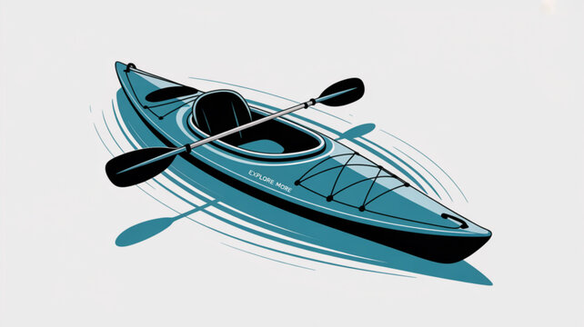 Kayak adventure sports vector graphic design for outdoor recreation and water sports activities illustration