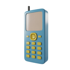 Stylized Blue and Yellow Cartoon Mobile Phone cell phone