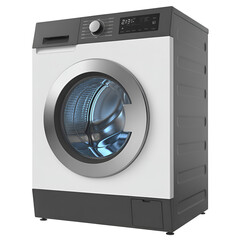 Washing Machine with Chrome Door and Digital Display