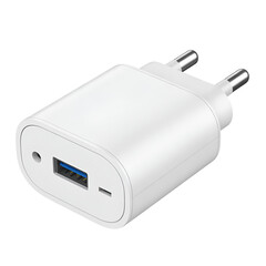 White USB Wall Charger Adapter with European Plug