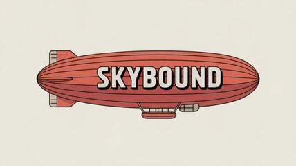 Vintage airship skybound illustration design for aviation enthusiasts and retro transportation themes graphic art