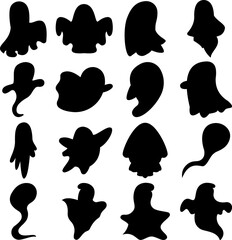 Spooky Halloween Ghost Silhouettes