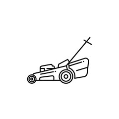 Obraz premium Line Art Illustration of a Lawn Mower for Gardening.