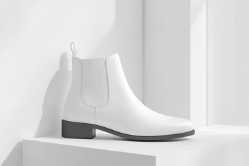 Shoe Mockup ankle boots with elastic side panels mockup, clean and professional composition, copy space, background color white, minimalism, stock vector