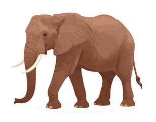 Obraz premium Illustration of a walking elephant