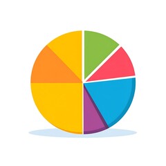 Vibrant Pie Chart Illustration with Textured Segments on White Background