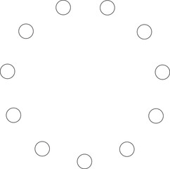 Dotted line circular round frame, symbol, icon