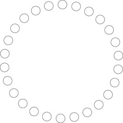 Dotted line circular round frame, symbol, icon