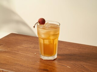 iced lychee tea on the table