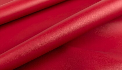 Close-up view of red leather folds