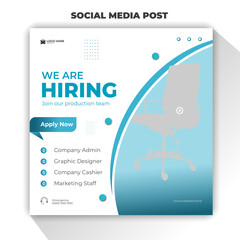 We are hiring join our production team social media post design template