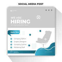 We are hiring join our production team social media post design template