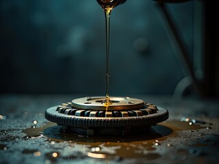 unassembled clutch coated with oil