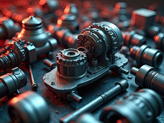 small engine that has not yet been assembled