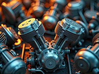 small engine that has not yet been assembled