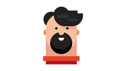 Cartoon man with beard and hairstyle