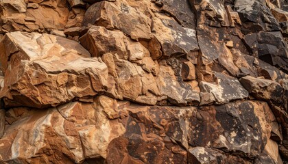 Close-up view of rough rock formations