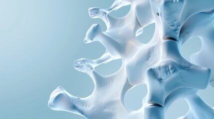 World osteoporosis day awareness with detailed bone structure visualization for health education. Horizontal medical banner. Free space for text. Bone health, skeletal health. Copy space