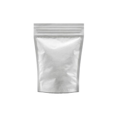 Blank White Stand-Up Pouch Packaging Mockup - Resealable Zipper Bag