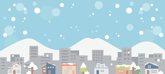 冬の街並みのイラスト