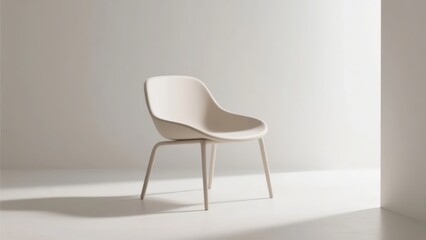 A chair with modern and minimalist style, with smooth lines, is placed in a simple space, fully showing the beauty of fashion and practicality.
