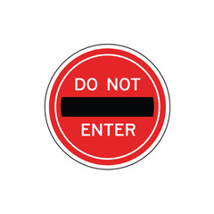Stop sign and no entry symbol. Prohibitory pedestrian signs featuring a red circle with a white dash. Warning sign indicating no entry.