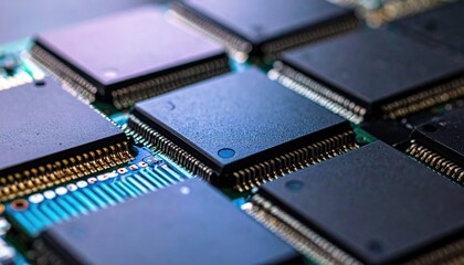 Close-up of Circuit Boards with Integrated Circuits.