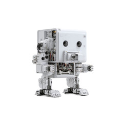 Fototapeta premium Futuristic White Robot with Exposed Mechanisms - 3D Render