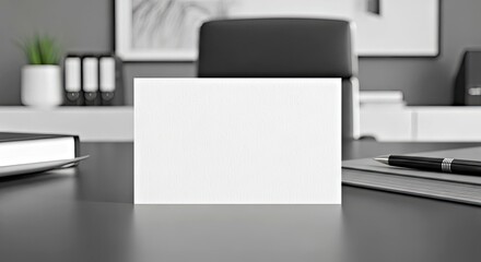 Corporate Business Card Mockup in a Clean, Minimalist Office