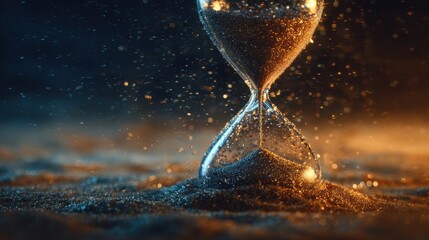 Ethereal Hourglass - Times Passage in Dramatic Light.