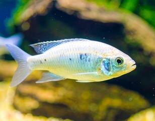 Aquatic fish in aquarium