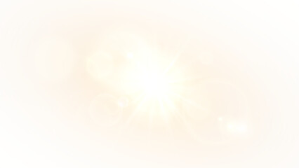 Obraz premium A Bright Light Flare Effect featuring a Sunshine Glow PNG Overlay with Sun Burst Rays on a Transparent Background