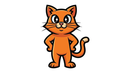 Playful Cat Portrait: a friendly orange cat with expressive eyes and a confident stance invites you to a world of playful charm and feline delight.