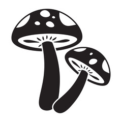 Mushrooms Autumn Silhouette Icon